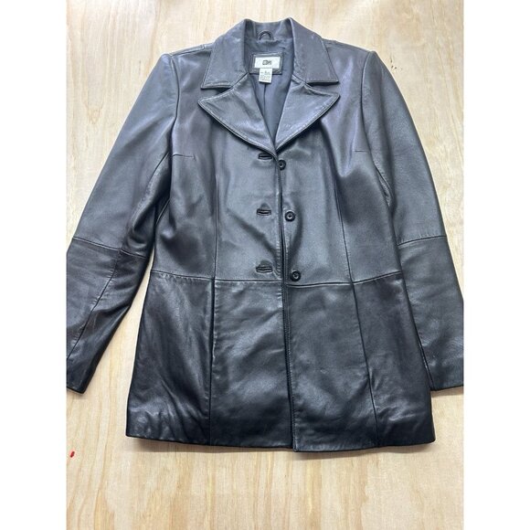 BP Jackets & Blazers - Lamb Skin Leather Jacket Black Soft BP Women’s Large Vintage Button Up Fitted L
